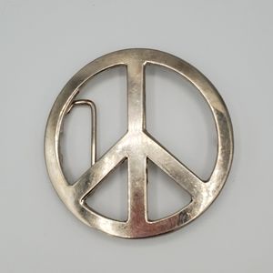 Peace sign belt buckle